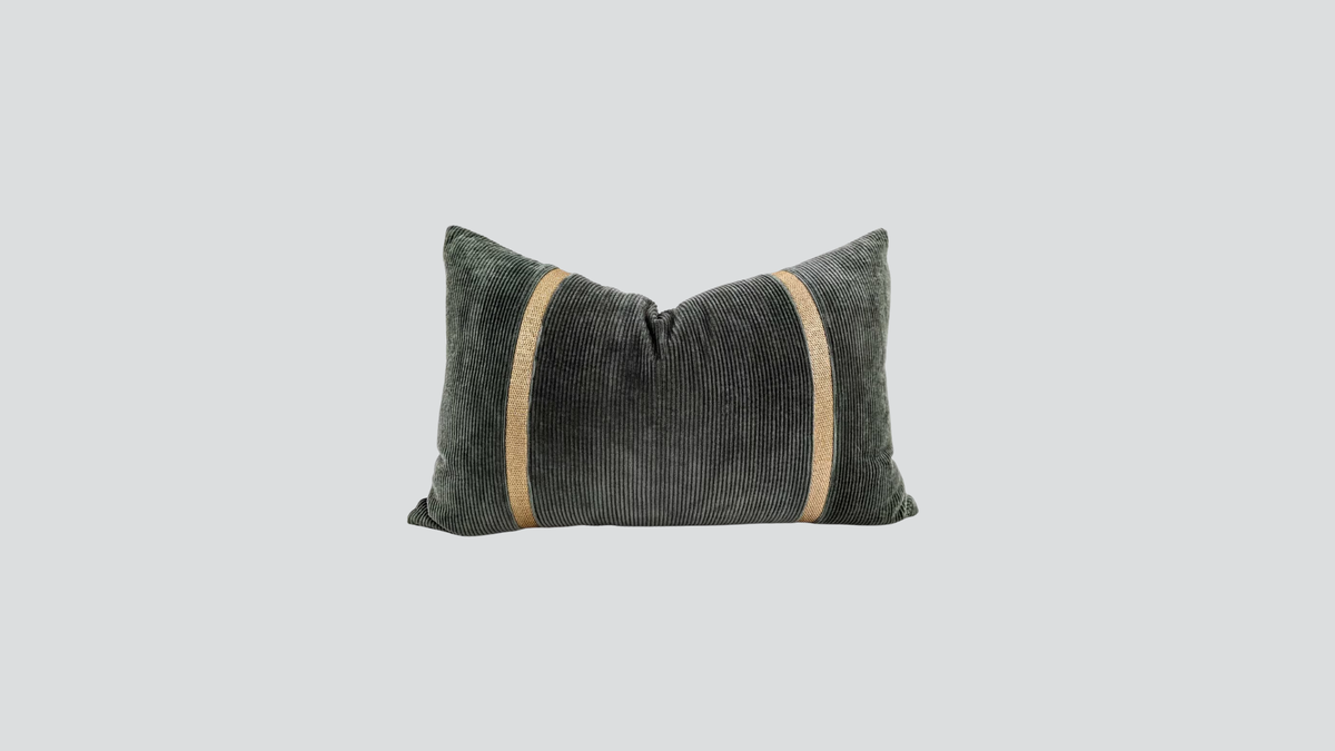 Cushion cover - braid - green / gold