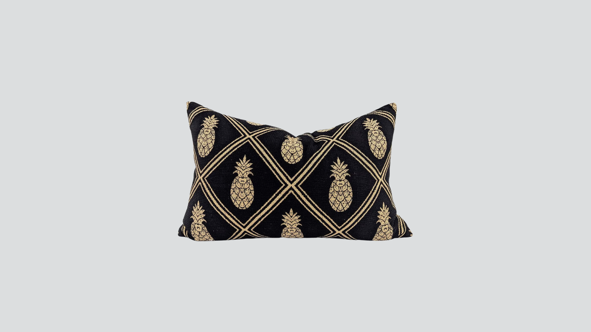 Cushion cover - pineapple - black / gold