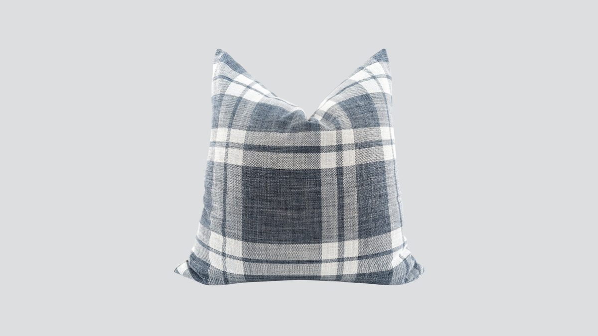 Cushion cover - brooks check blue chequered
