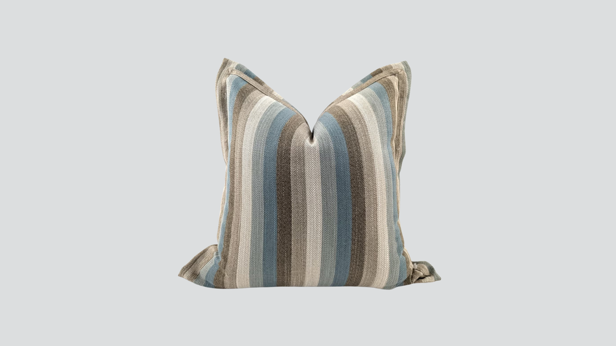 Cushion cover - ralph stripe massimostripe teal/natural