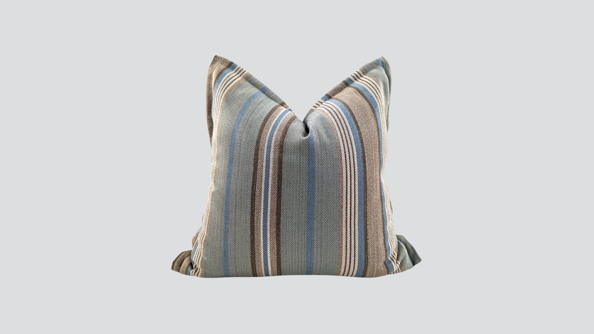 Cushion cover - ralph wire stripe teal/natural
