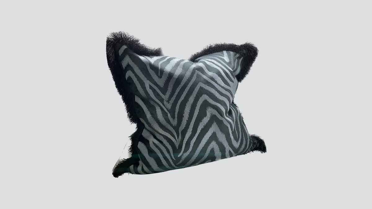 Cushion cover - hand embroidered - black