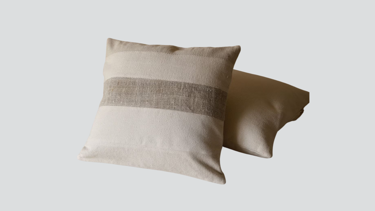 Akiiko - stripe patch cushion cover