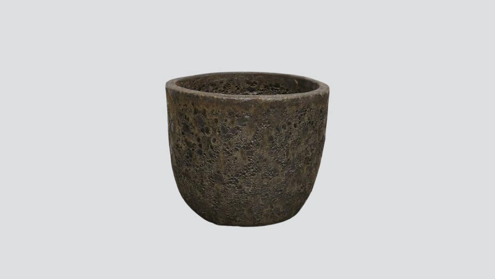 Lava Egg Pot - Medium - Black
