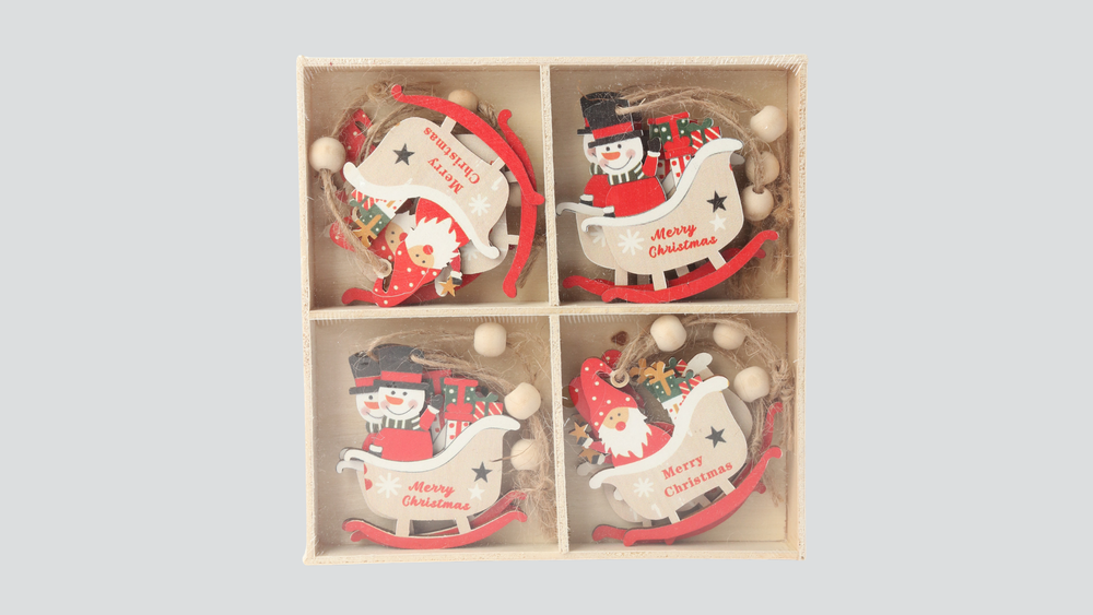 Le Papier Boxed Hangers Santa/Snowman 12pc 16