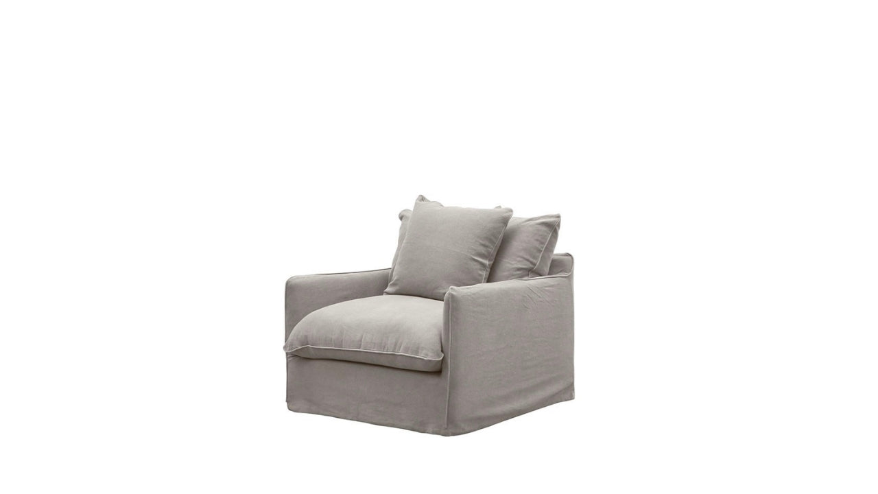 Lotus Slipcover Armchair - Cement