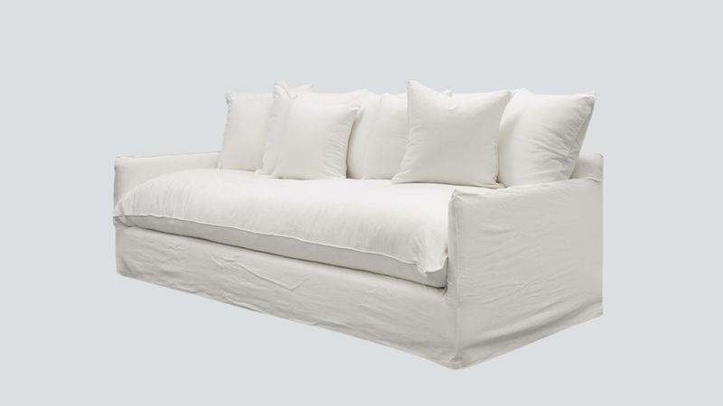 Lotus Slipcover Sofa 3 seater - White