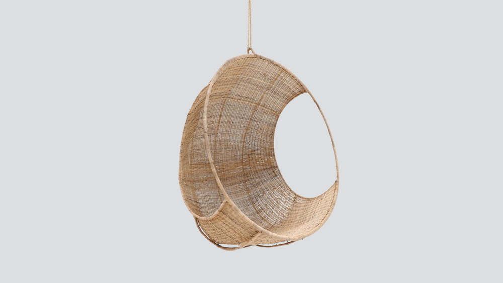 Malawi Cane Hanging Pod - Natural