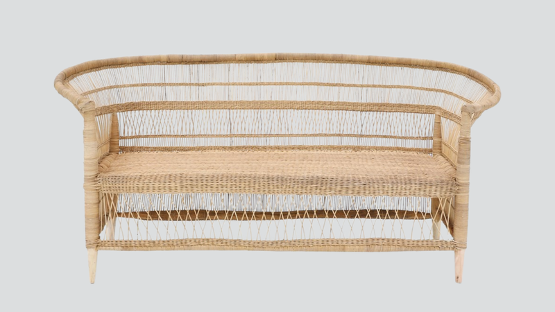 Malawi Cane Lounge Chair 3 Seater - Natural