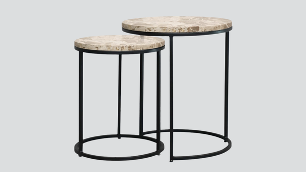 Monaco Nesting Side Table Set - Beige