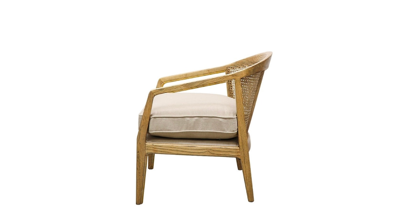 Newport Fabric Armchair - Oak