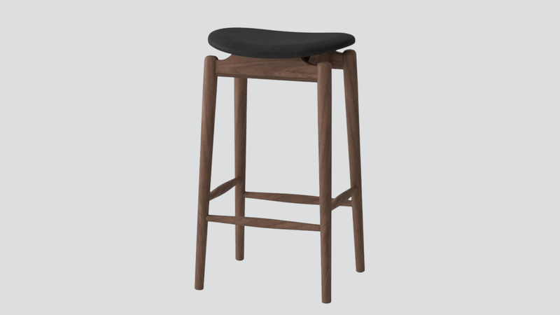 Oslo Barstool - Ash Walnut/Black Leather