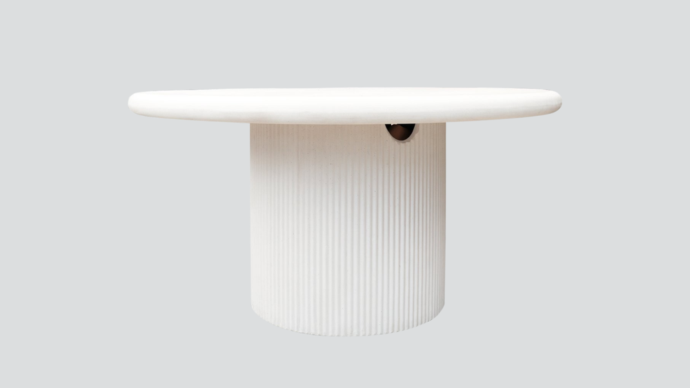 Patras Round Concrete Table - 150cm - Chalk