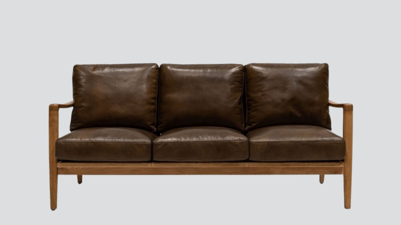 Reid 3 Seater Sofa - Brown Leather