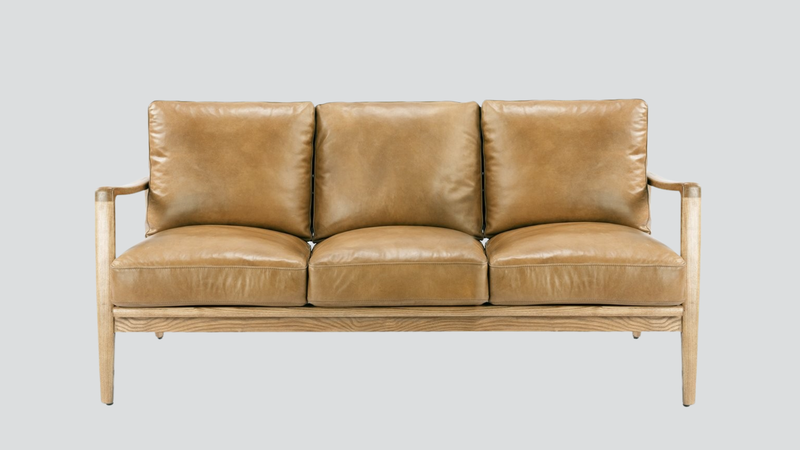 Reid 3 Seater Sofa - Tan Leather