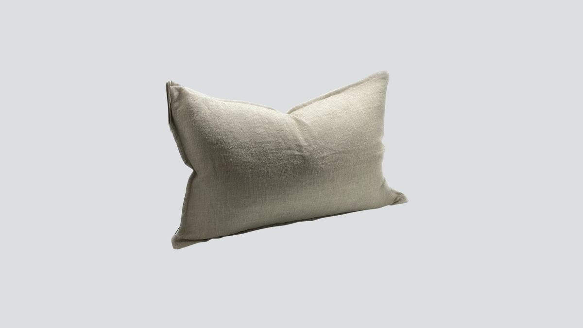 Linen cushion cover - natural chambray