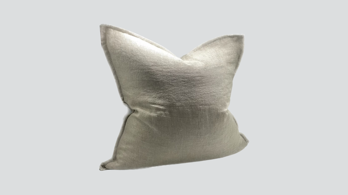 Linen cushion cover - natural chambray