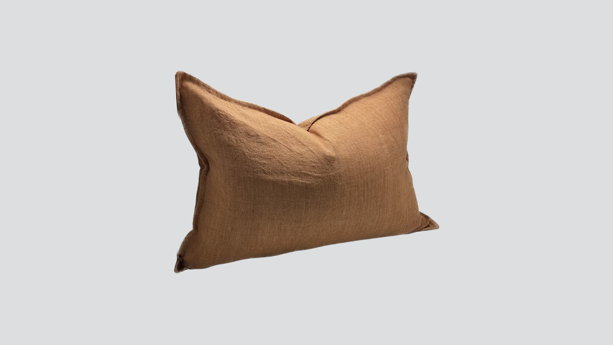 Linen cushion cover - chestnut
