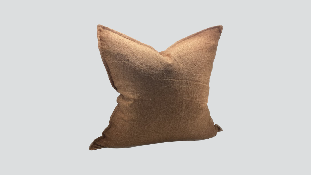 Linen cushion cover - chestnut