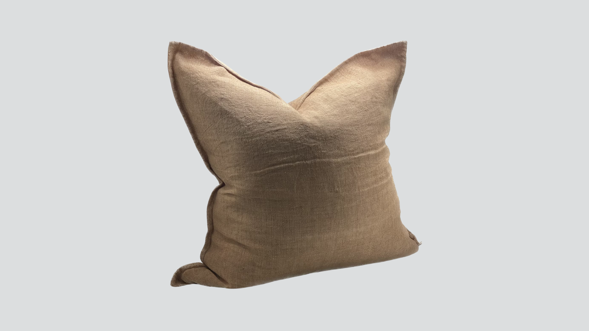 Linen cushion cover - sandstone