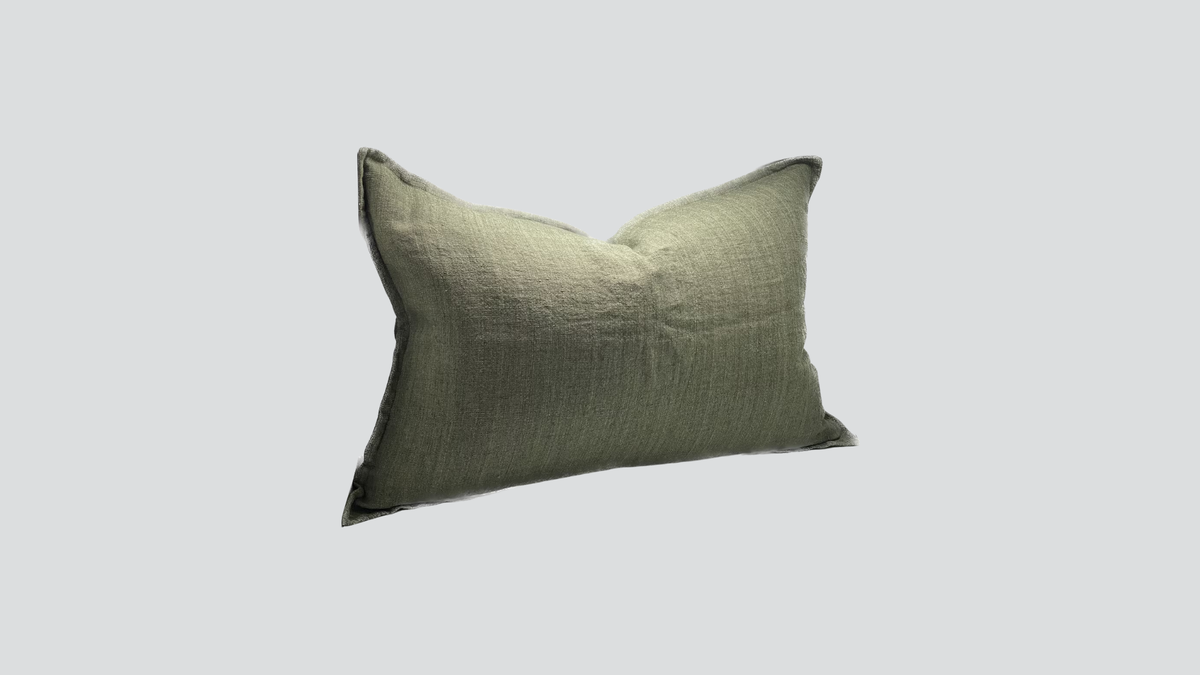 Linen cushion cover - dusty olive