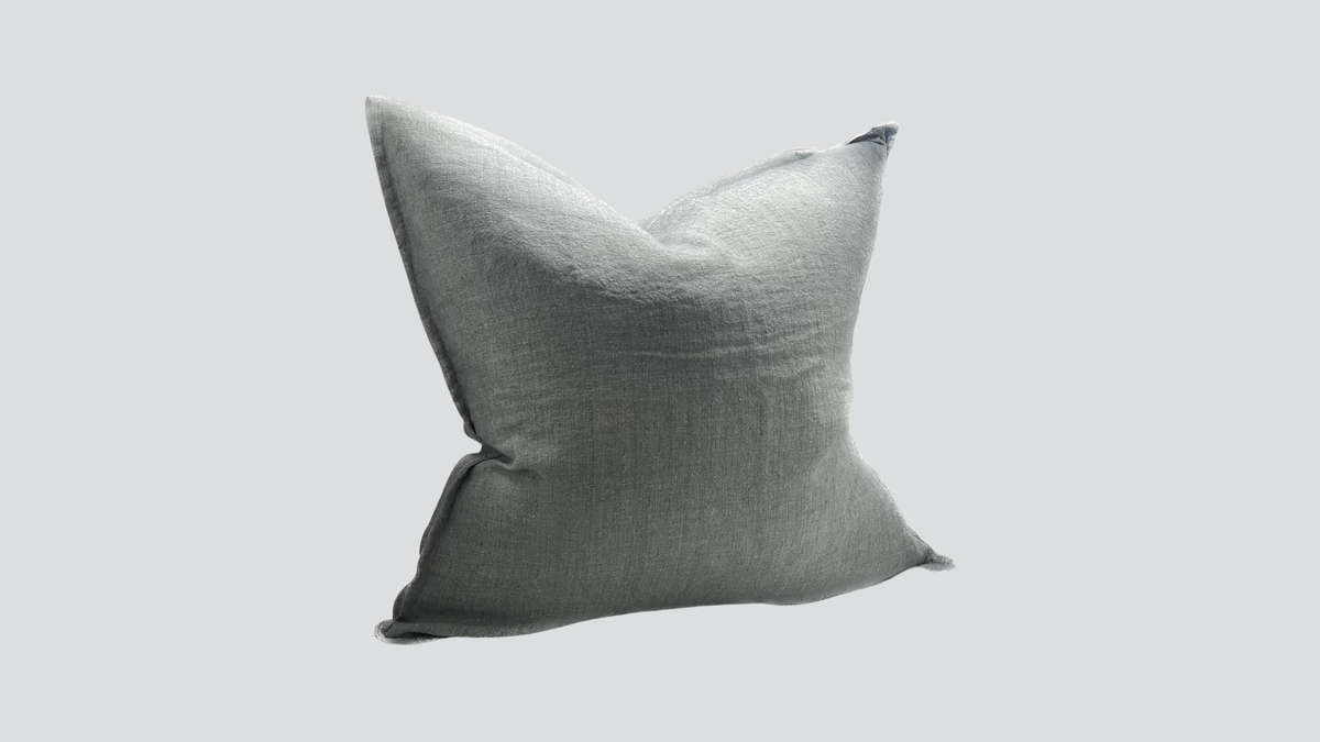 Linen cushion cover - blue grey