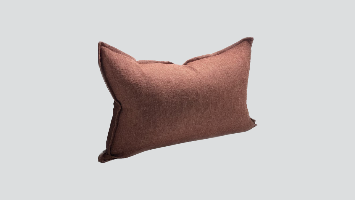 Linen cushion cover - merlot