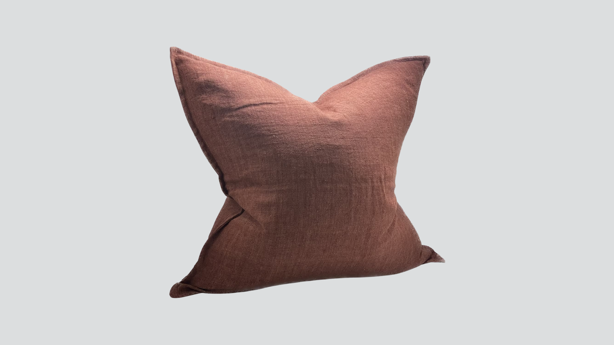 Linen cushion cover - merlot