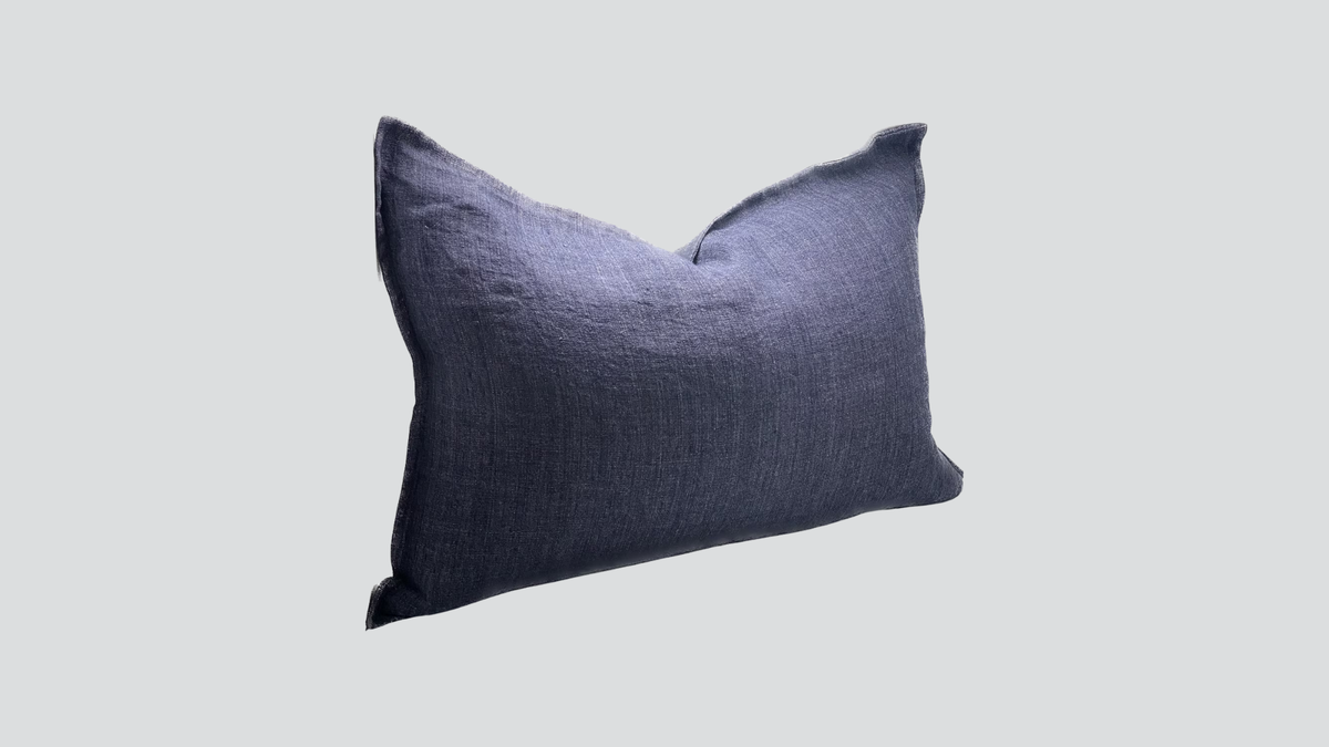 Linen cushion cover - denim