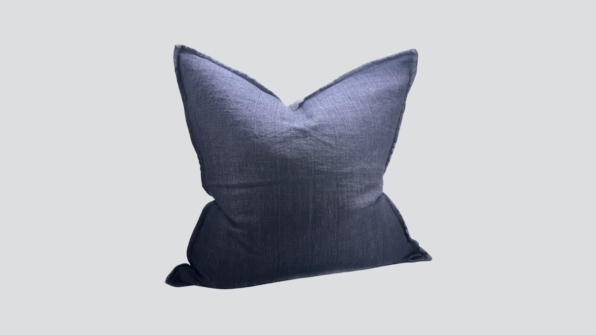 Linen cushion cover - denim