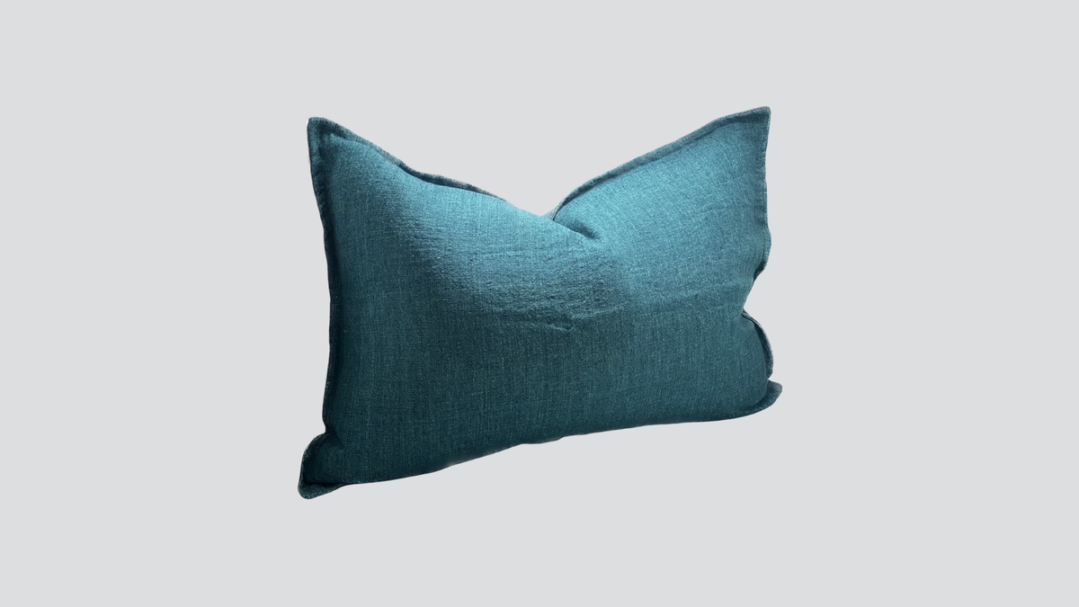 Linen cushion cover - emerald