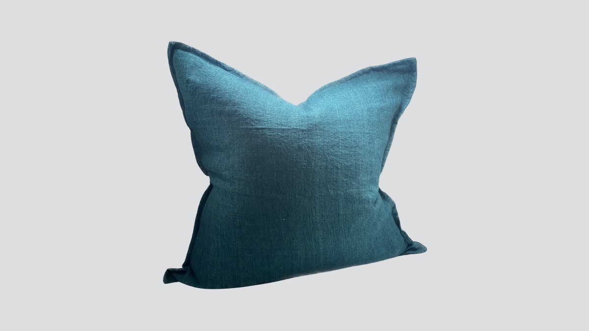 Linen cushion cover - emerald