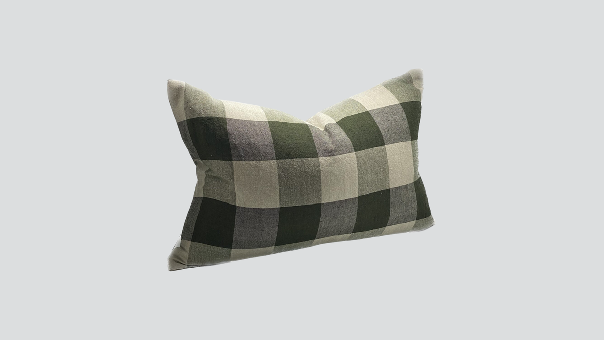 Linen cushion cover - olive