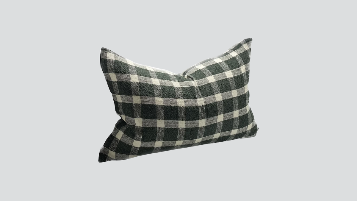 Linen cushion cover - dk. green