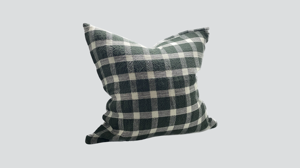 Linen cushion cover - dk. green