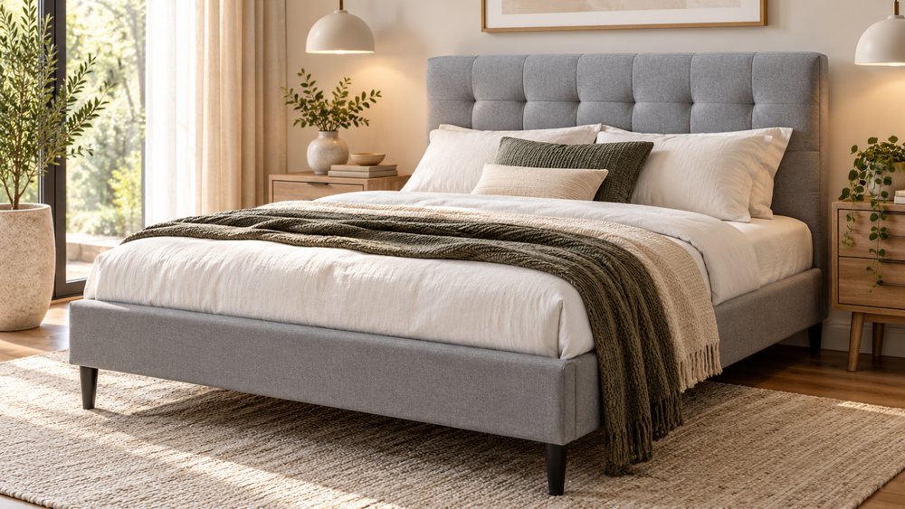 Sherlock Bed Frame – Light Grey