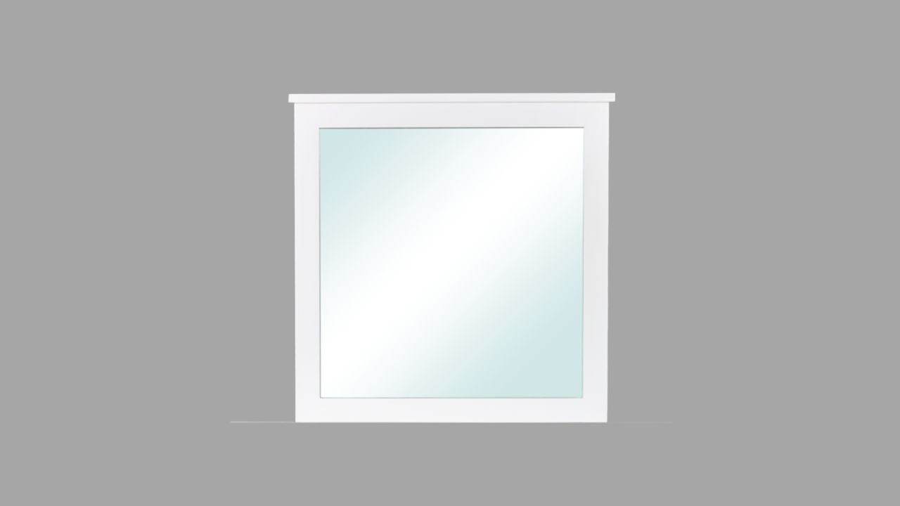 Nordic Dresser with Mirror 6 Drw (White)