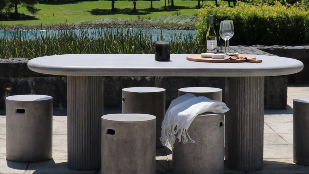 Solona Outdoor Concrete Table - 200cm - Grey