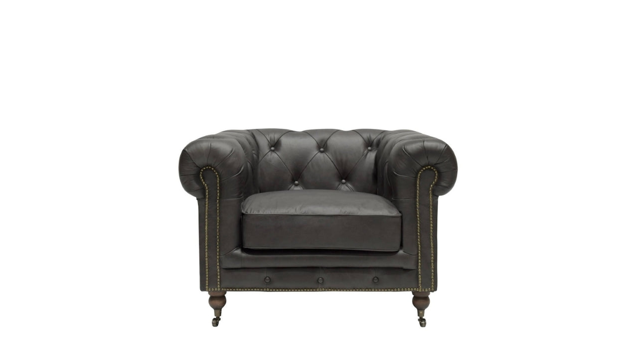 Stanhope Chesterfield Armchair - Onyx