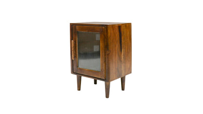 Tate Reeded Glass Bedside - Natural