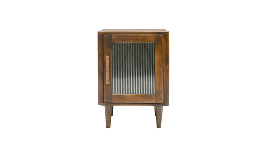 Tate Reeded Glass Bedside - Natural
