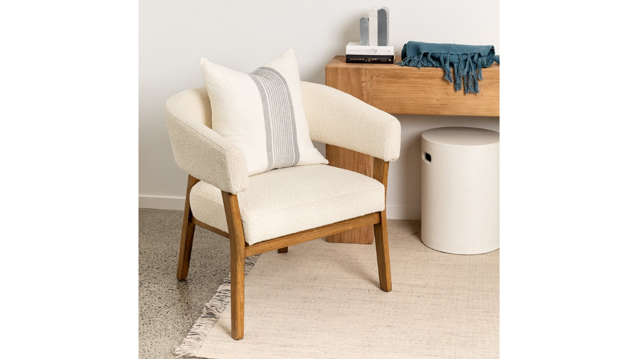 Tulsa Fabric Armchair - Cream Boucle