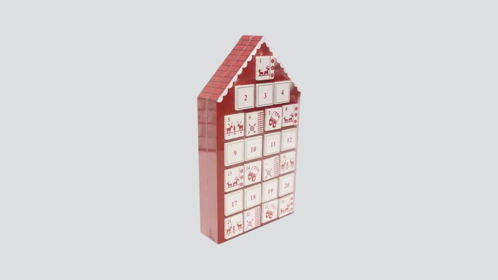 Whimsical Advent House 32x39cm