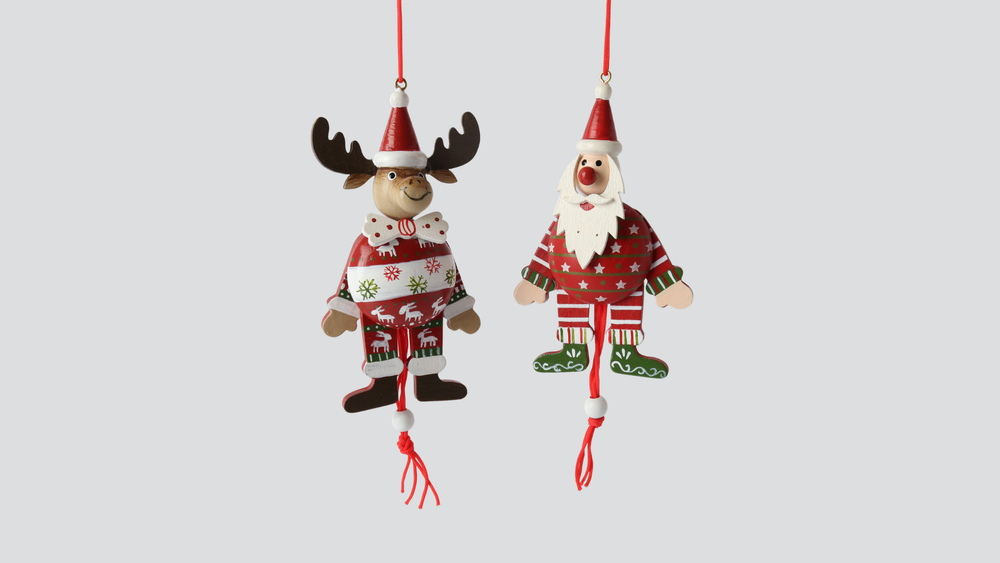 Whimsical Santa/Reindeer Hangers 15 2 Asstd