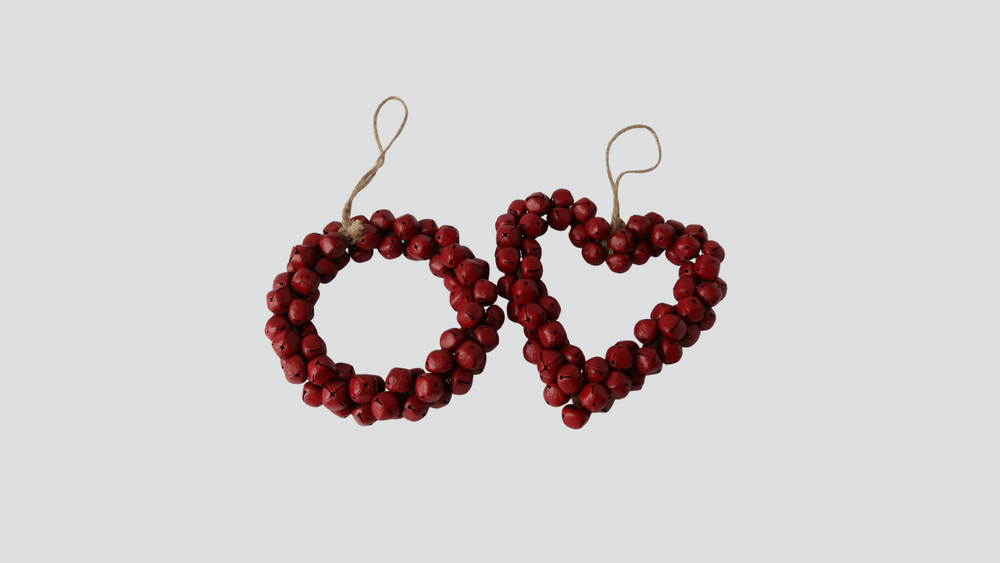 Yuletide Bell Wreath/Heart 18 2 Asstd