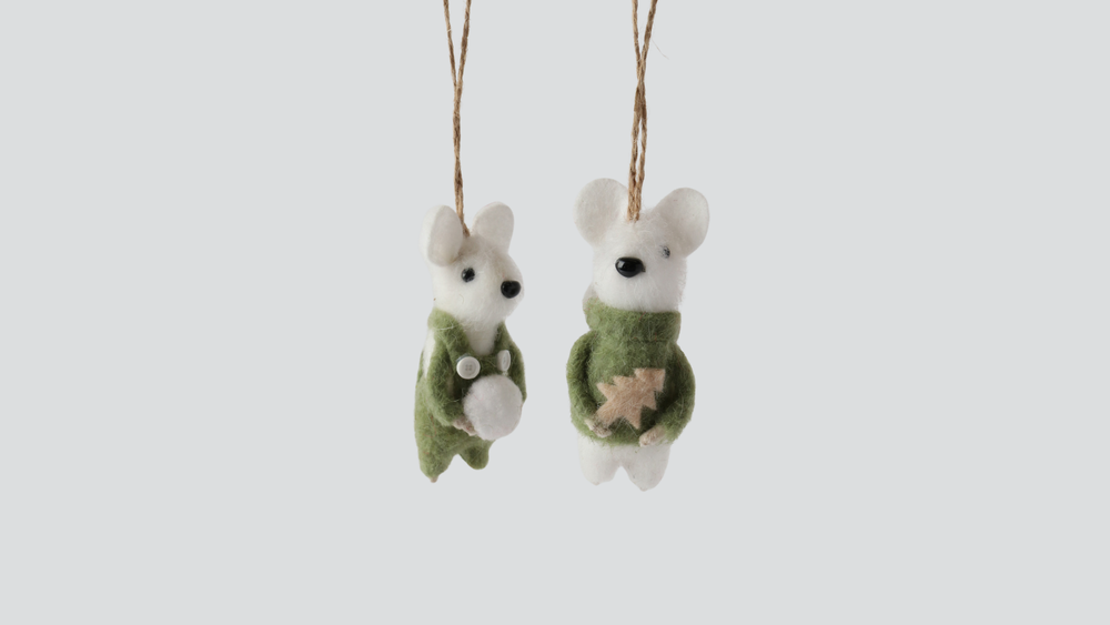 Yuletide Mice Snowball/Tree 08 2 Asstd
