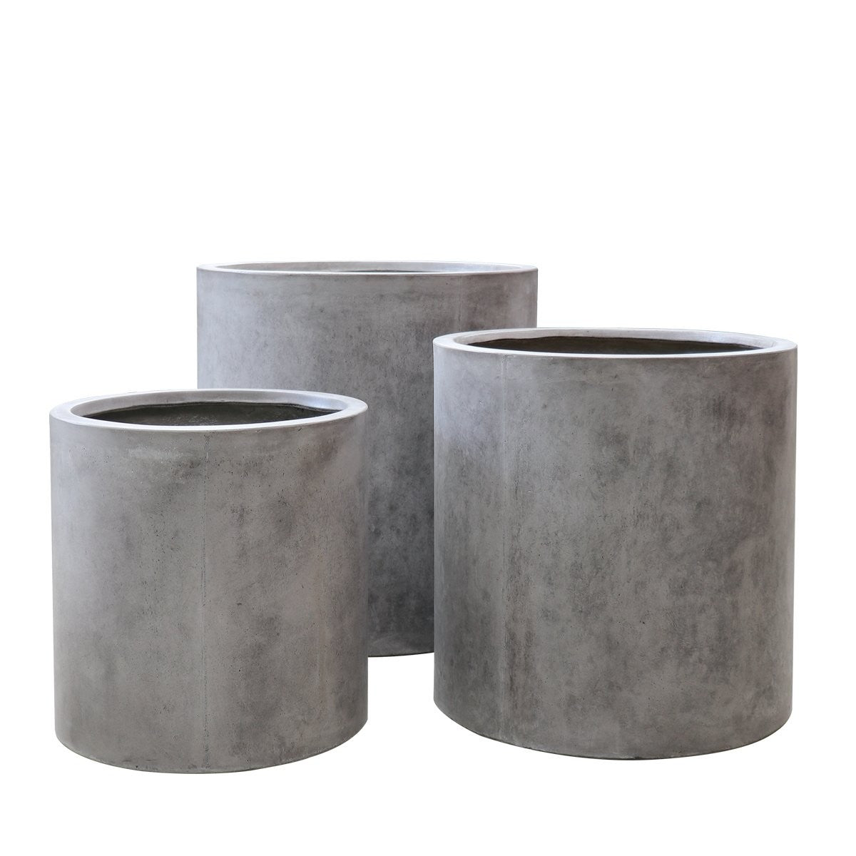 Mikonui Cylinder Planter- Weathered Cement