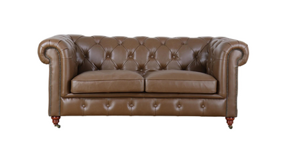 Kingston Chesterfield Leather Sofa (Putty)